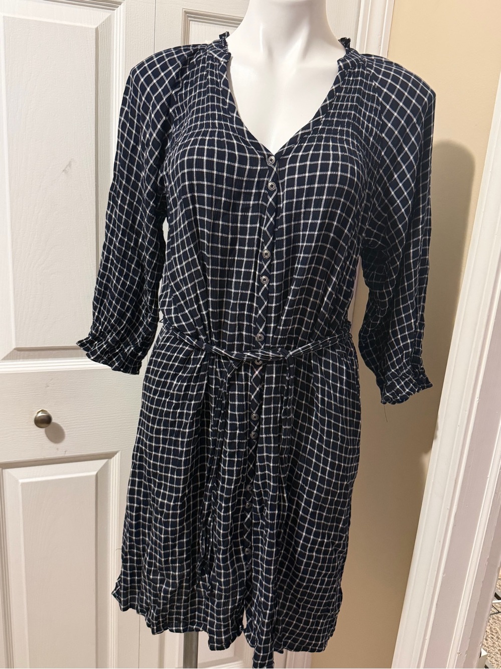 Anthropologie “Sara” Maeve Smocked Shirt-Dress Size S